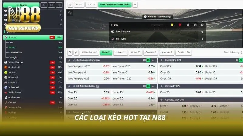 Các loại kèo cực hot nóng bỏng không thể bỏ qua